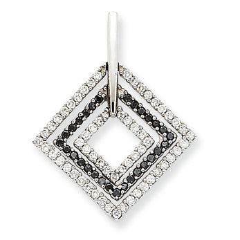 0.5 Carat 14K White Gold Black & White Diamond Pendant