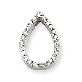 0.3 Carat 14K White Gold Diamond Teardrop Pendant