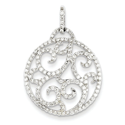 1.1 Carat 14K White Gold Fancy Diamond Pendant