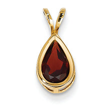 1.2 Carat 14K Gold 8x5mm Pear Garnet bezel pendant