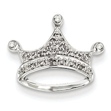 0.1 Carat 14K White Gold Diamond Crown Pendant