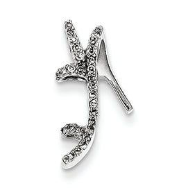 0.1 Carat 14K White Gold Diamond High Heel Shoe Charm