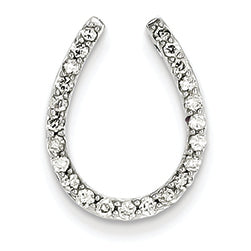 0.3 Carat 14K White Gold Diamond Horseshoe Pendant