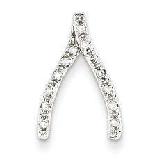 0.1 Carat 14K White Gold Diamond Wishbone Pendant