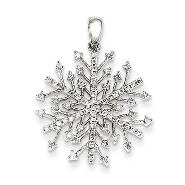 0.3 Carat 14K White Gold Diamond Snowflake Pendant
