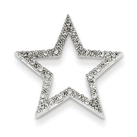 0.1 Carat 14K White Gold Small Diamond Star Pendant