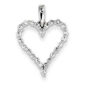 0.3 Carat 14K White Gold Diamond Heart Pendant