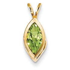 1.1 Carat 14K Gold Peridot Diamond bezel pendant