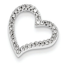 0.2 Carat 14K White Gold Diamond Heart Slide