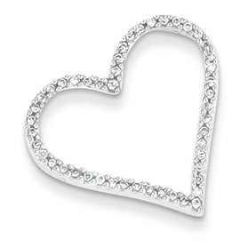 0.2 Carat 14K White Gold Diamond Heart Slide