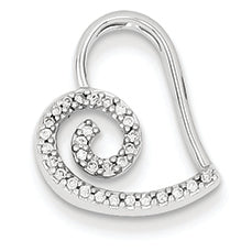 0.1 Carat 14K White Gold Diamond Heart Slide