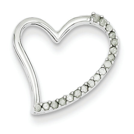 0.1 Carat 14K White Gold Diamond Heart Pendant