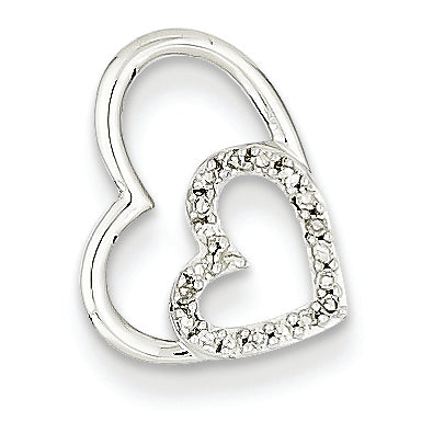 0.1 Carat 14K White Gold Diamond Heart Pendant