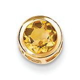 0.8 Carat 14K Gold Citrine Diamond bezel pendant