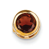 1.2 Carat 14K Gold 6mm Garnet bezel pendant