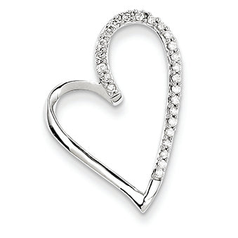 0.2 Carat 14K White Gold Diamond Heart Pendant