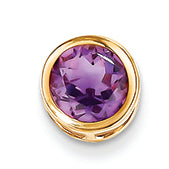 1.3 Carat 14K Gold 7mm Amethyst bezel pendant