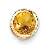 1.3 Carat 14K Gold 7mm Citrine bezel pendant
