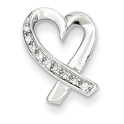 0.1 Carat 14K White Gold Diamond Heart Slide