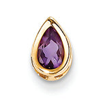 0.4 Carat 14K Gold Yellow Gold Amethyst Bezel Pendant