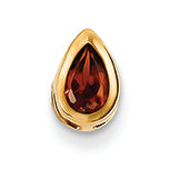 0.6 Carat 14K Gold 6x4mm Pear Garnet bezel pendant