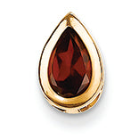 1.2 Carat 14K Gold 8x5mm Pear Garnet bezel pendant