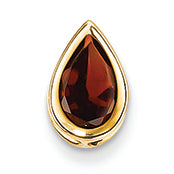 1.6 Carat 14K Gold 9x6mm Pear Garnet bezel pendant