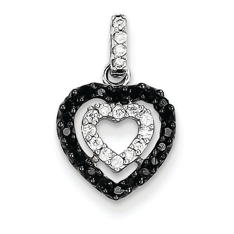 0.2 Carat 14K White Gold Black & White Diamond Pendant