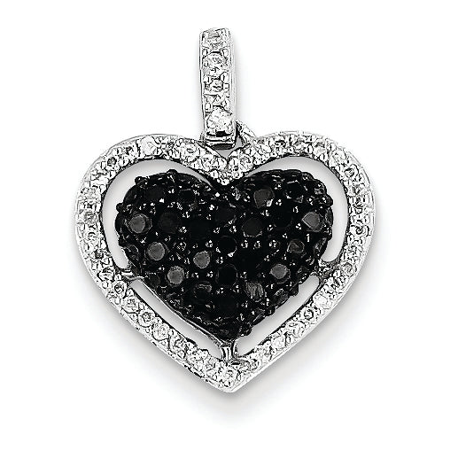 0.7 Carat 14K White Gold Diamond Heart Pendant