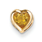 0.4 Carat 14K Gold 5mm Heart Citrine bezel pendant