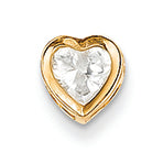 14K Gold 5mm Heart Cubic Zirconia bezel pendant