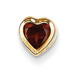 0.6 Carat 14K Gold 5mm Heart Garnet bezel pendant