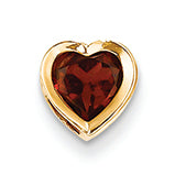 0.9 Carat 14K Gold 6mm Heart Garnet bezel pendant