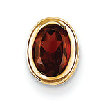 1.1 Carat 14K Gold 7x5mm Oval Garnet bezel pendant