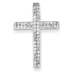 0.3 Carat 14K White Gold Diamond Cross Pendant