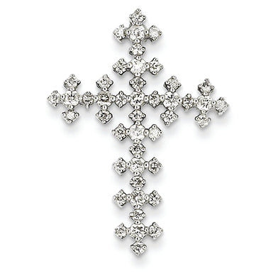 0.7 Carat 14K White Gold Diamond Celtic Cross Pendant