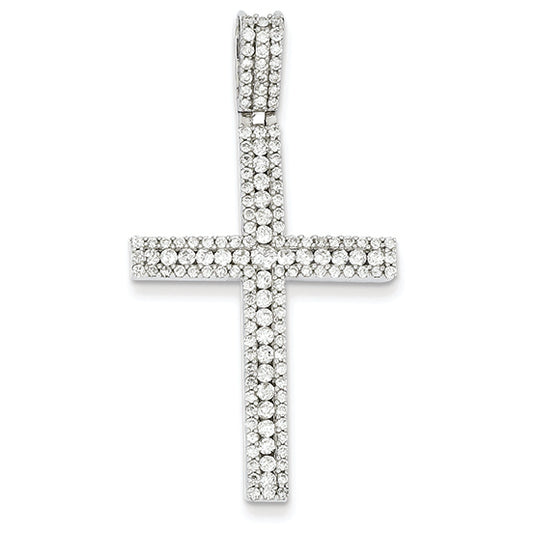 1.1 Carat 14K White Gold Diamond Latin Cross Pendant