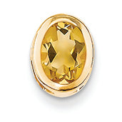 1.1 Carat 14K Gold Citrine Diamond bezel pendant