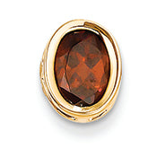 1.6 Carat 14K Gold 8x6mm Oval Garnet bezel pendant