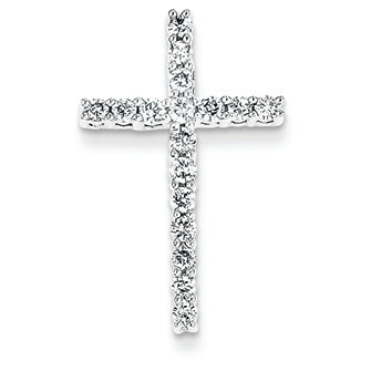 0.5 Carat 14K White Gold Diamond Cross Pendant