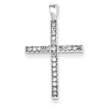 0.2 Carat 14K White Gold Cross Pendant