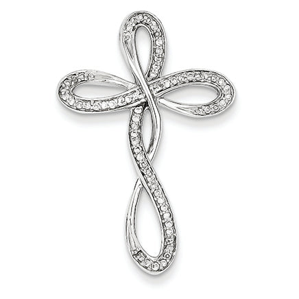 0.2 Carat 14K White Gold Diamond Cross Pendant