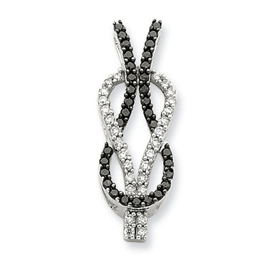0.5 Carat 14K White Gold Black & White Diamond Knot Pendant