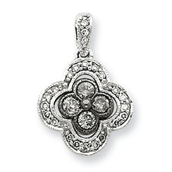 0.3 Carat 14K White Gold Black & White Diamonds Pendant