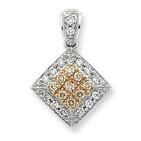 0.4 Carat 14K White Gold & Rhodium Champagne Diamond Pendant