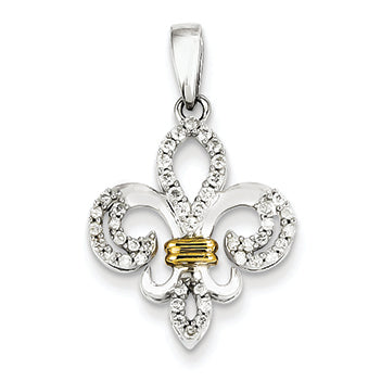 0.3 Carat 14K White Gold & Rhodium Diamond Fleur De Lis Pendant