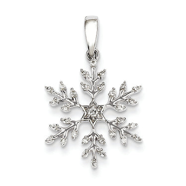 0.2 Carat 14K White Gold Diamond Snowflake Pendant