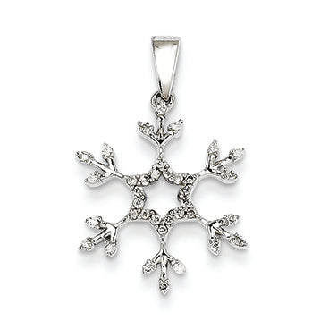 0.2 Carat 14K White Gold Diamond Snowflake Pendant