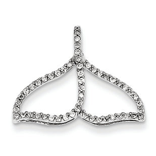 0.3 Carat 14K White Gold Diamond Whale Tail Pendant