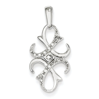 0.1 Carat 14K White Gold Diamond Fancy Pendant